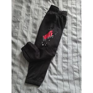 Nike Kids Black Sweatpants with Pink Logo